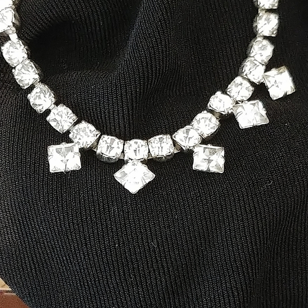 Vintage rhinestones, crystal Choker. necklace